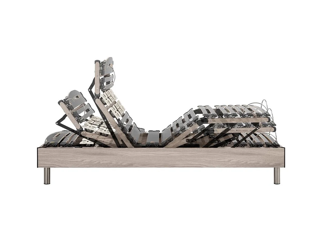 Ensemble relaxation S73+Matelas mousse Wave - 5 zones - 2x90x200 - Chêne clair