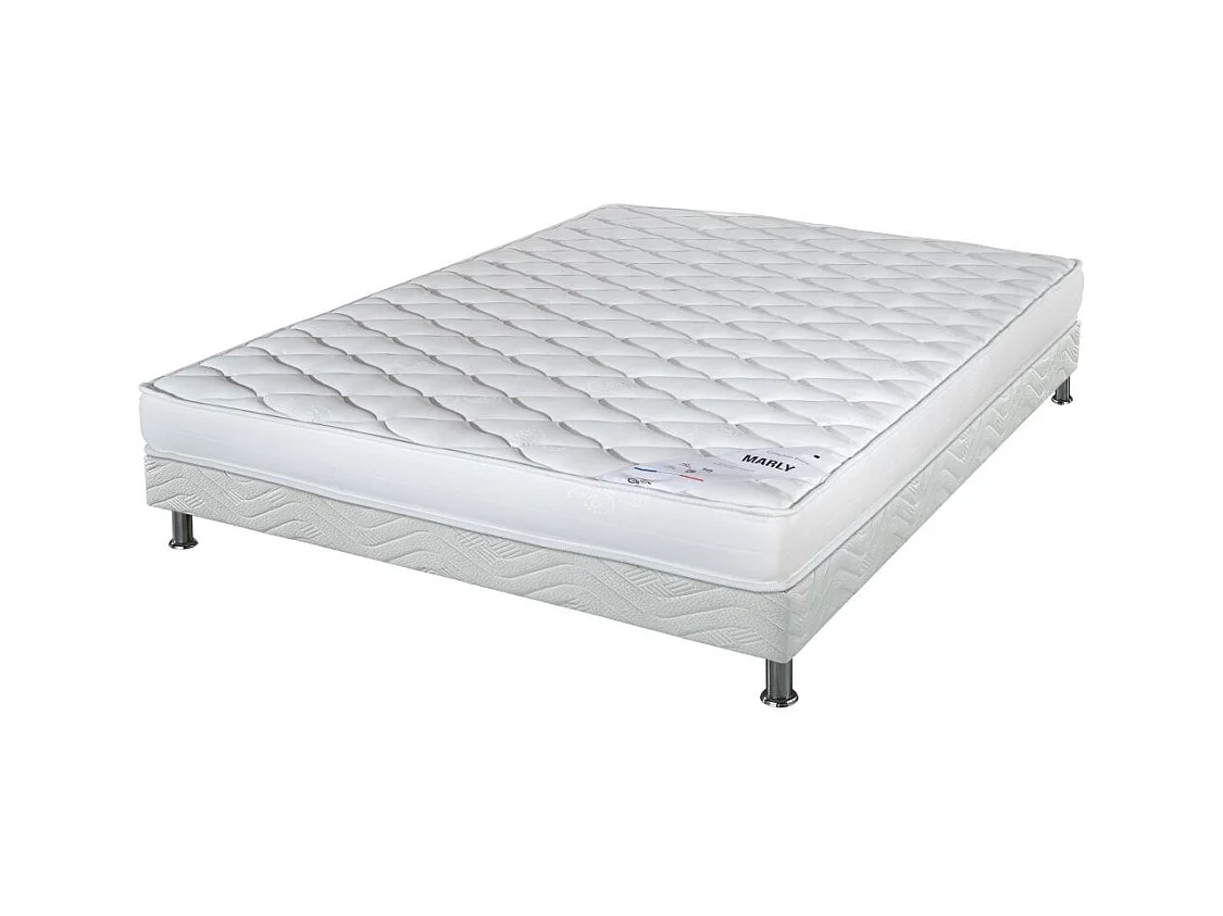Matelas Marly + sommier tapissier Omega - 120x190 - Mousse - Hauteur 15 cm