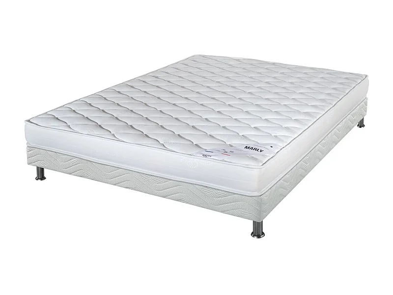 Matelas Marly + sommier tapissier Omega - 120x190 - Mousse - Hauteur 15 cm
