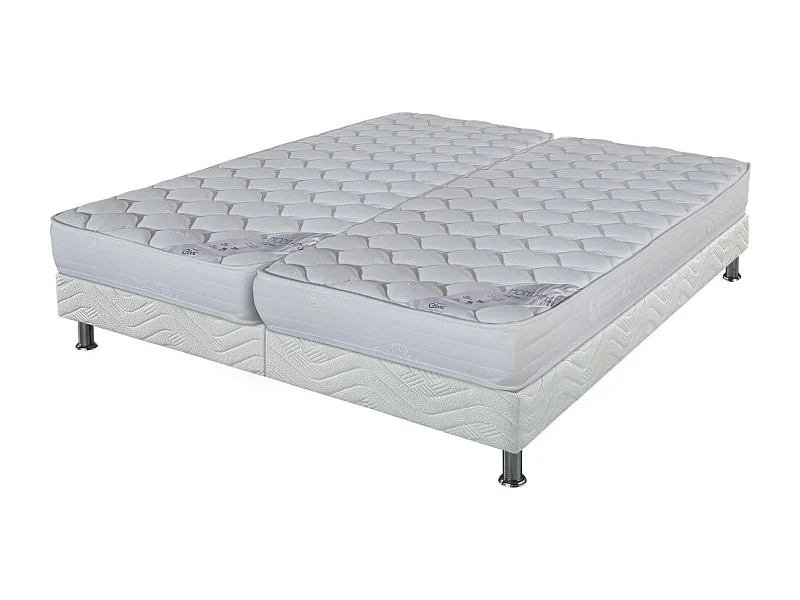 Matelas Montana + sommier tapissier Omega - 2x90x200 - Mousse - Hauteur 18 cm