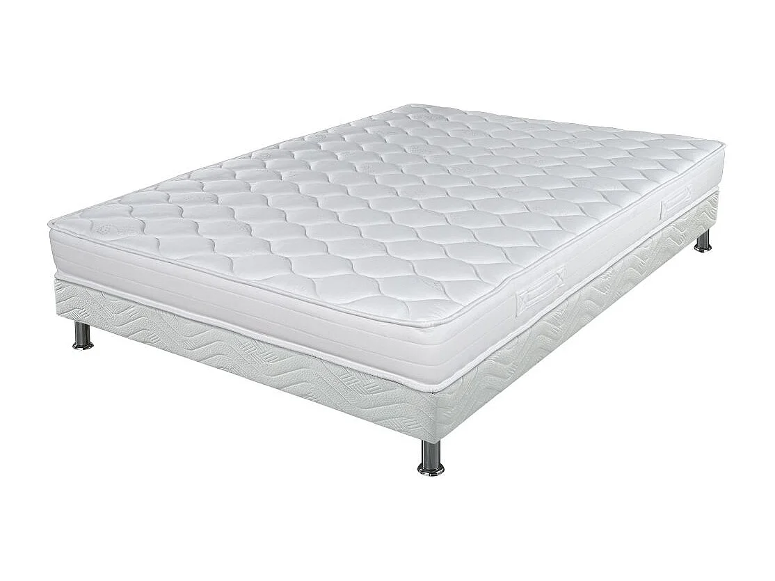Matelas Montana + sommier tapissier Omega - 140x190 - Mousse - Hauteur 18 cm
