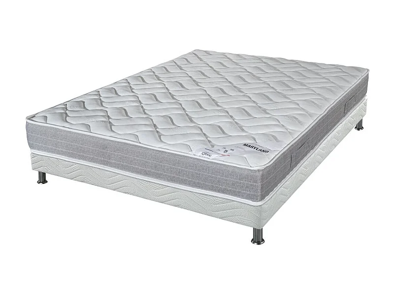 Matelas Maryland + sommier tapissier Omega - 140x200 - Mousse - Hauteur 20 cm