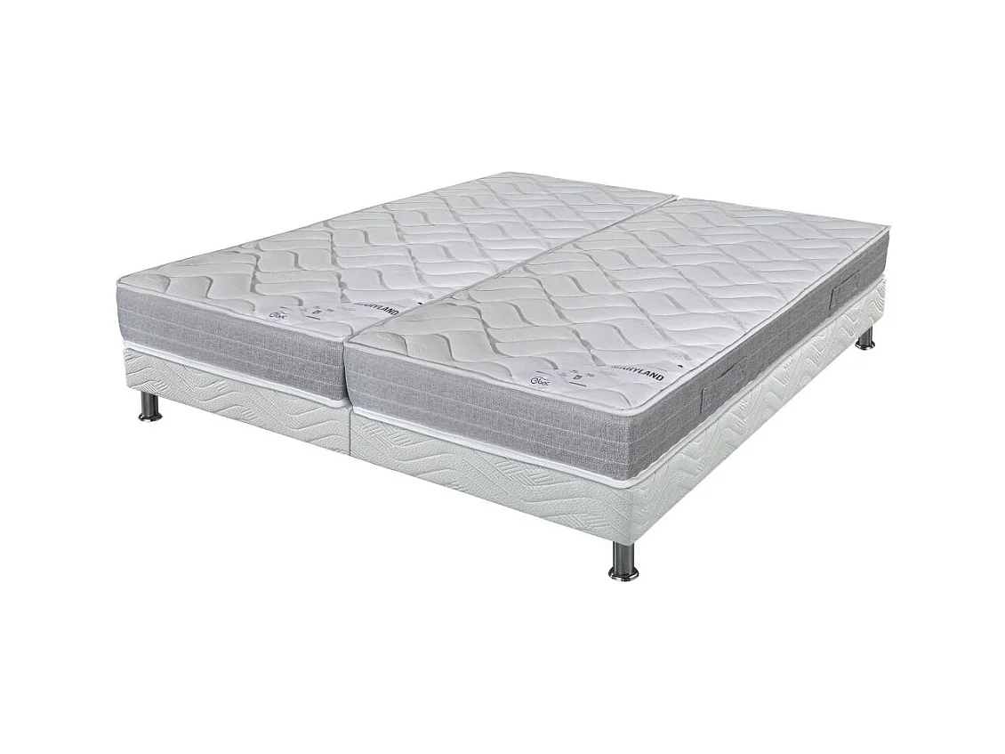 Matelas Maryland + sommier tapissier Omega - 2x90x190 - Mousse - Hauteur 20 cm