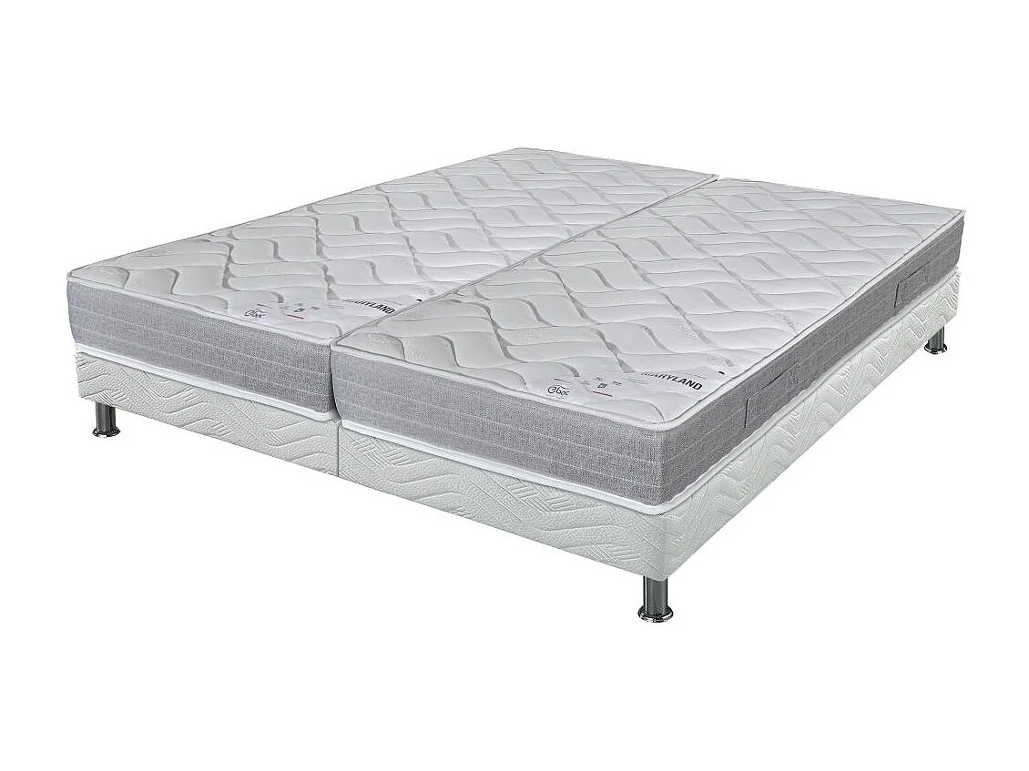 Matelas Maryland + sommier tapissier Omega - 2x90x190 - Mousse - Hauteur 20 cm