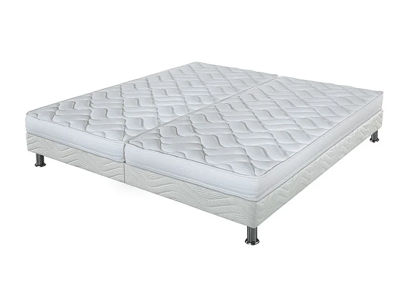 Matelas Melissa + sommier tapissier Omega - 2x80x190 - Mousse - Hauteur 13 cm