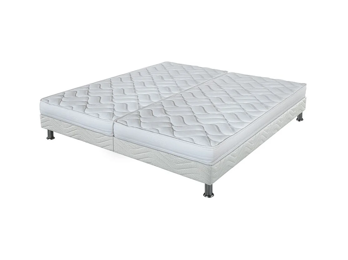 Matelas Melissa + sommier tapissier Omega - 2x80x190 - Mousse - Hauteur 13 cm