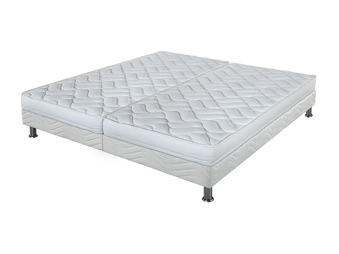 Matelas Melissa + sommier tapissier Omega - 2x80x190 - Mousse - Hauteur 13 cm