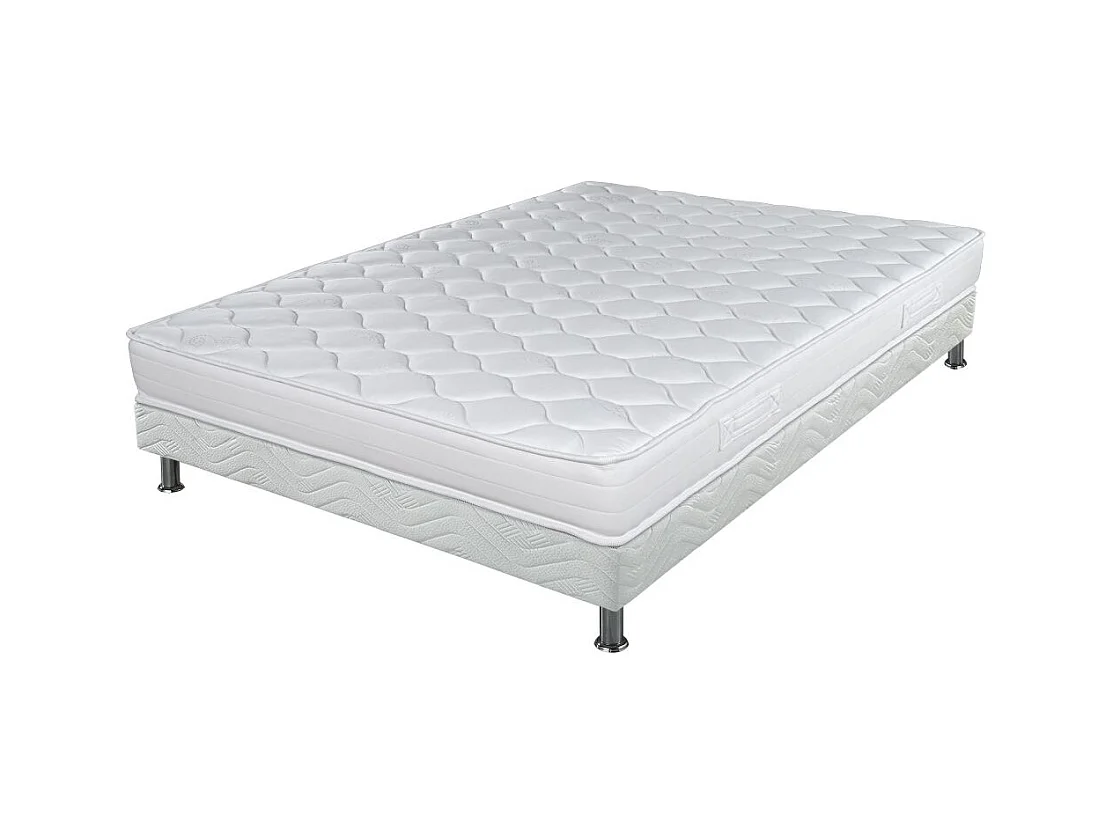 Matelas Montana + sommier tapissier Omega - 140x200 - Mousse - Hauteur 18 cm