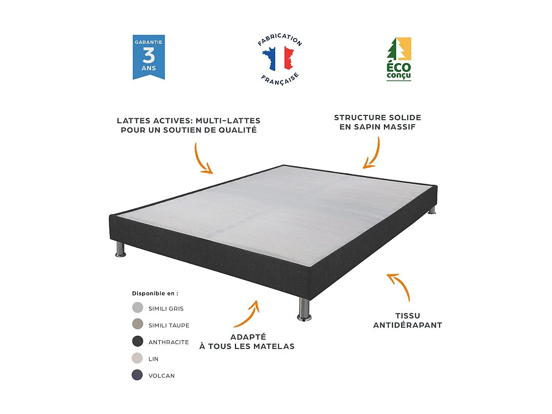 Matelas Montana + sommier tapissier Omega - 140x200 - Mousse - Hauteur 18 cm