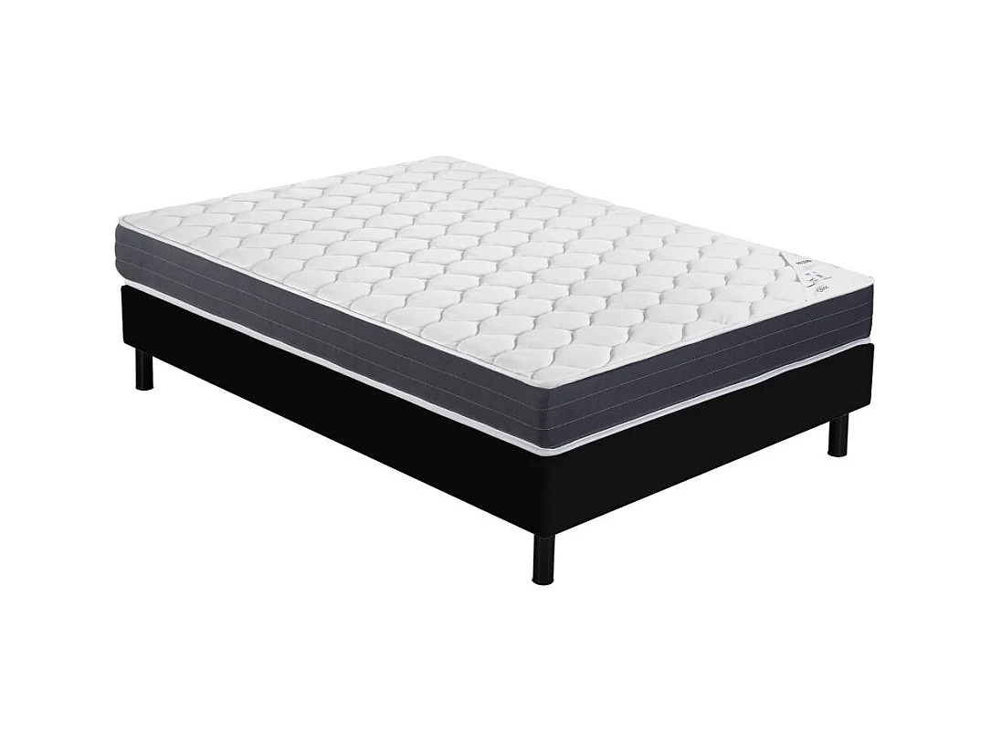 Matelas Ramage + sommier Newkit - 140x190 - Ressorts - Hauteur 25 cm - Soutien ferme