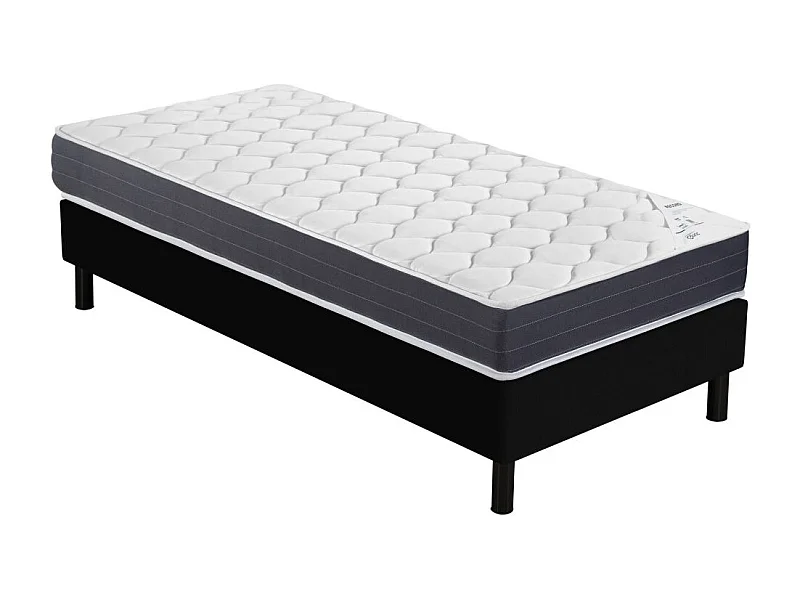 Matelas Ramage + sommier Newkit - 90x190 - Ressorts - Hauteur 25 cm - Soutien ferme