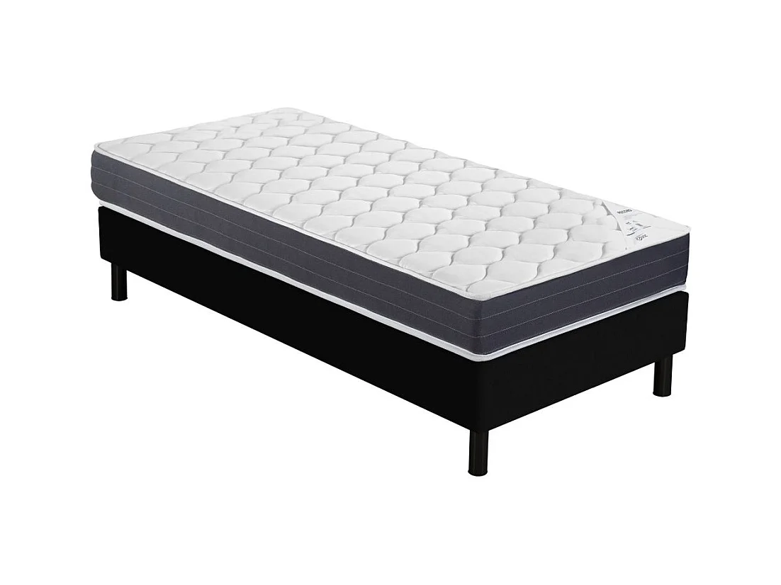 Matelas Ramage + sommier Newkit - 90x190 - Ressorts - Hauteur 25 cm - Soutien ferme