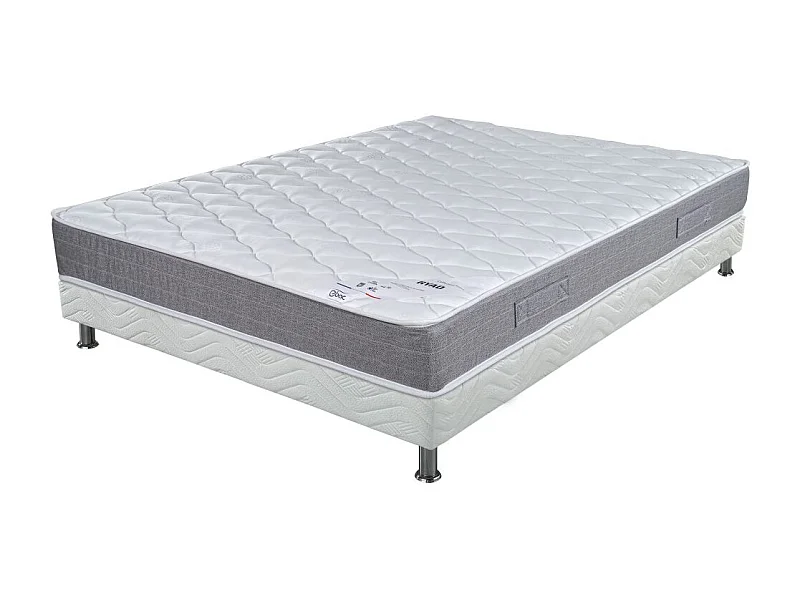 Matelas Ryad + sommier tapissier Omega - 140x190 - Ressorts - Hauteur 21 cm