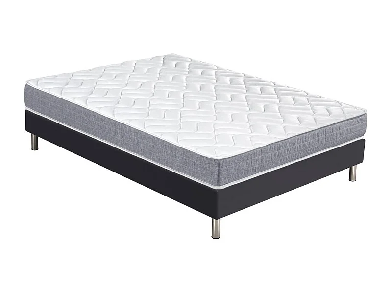 Matelas Maryland + sommier SR15 - 140x190 - Mousse - Hauteur 20 cm - Soutien ferme