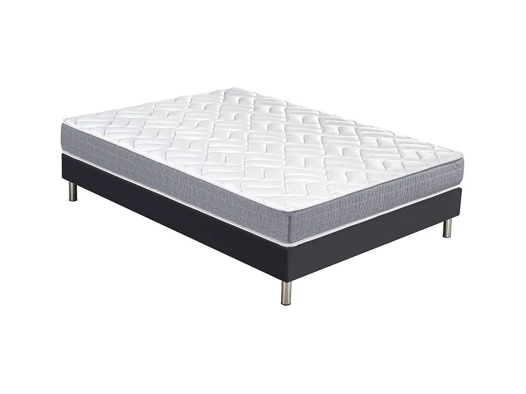Matelas Maryland + sommier SR15 - 140x190 - Mousse - Hauteur 20 cm - Soutien ferme