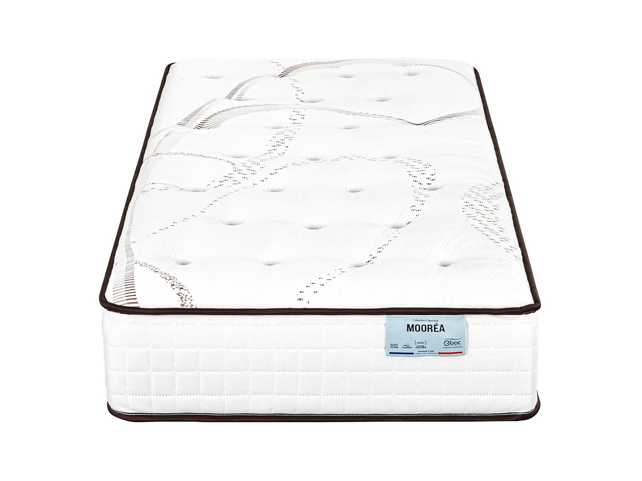 Matelas Moorea + sommier Newkit - 90x190 - Mousse - Hauteur 25 cm - Soutien ferme