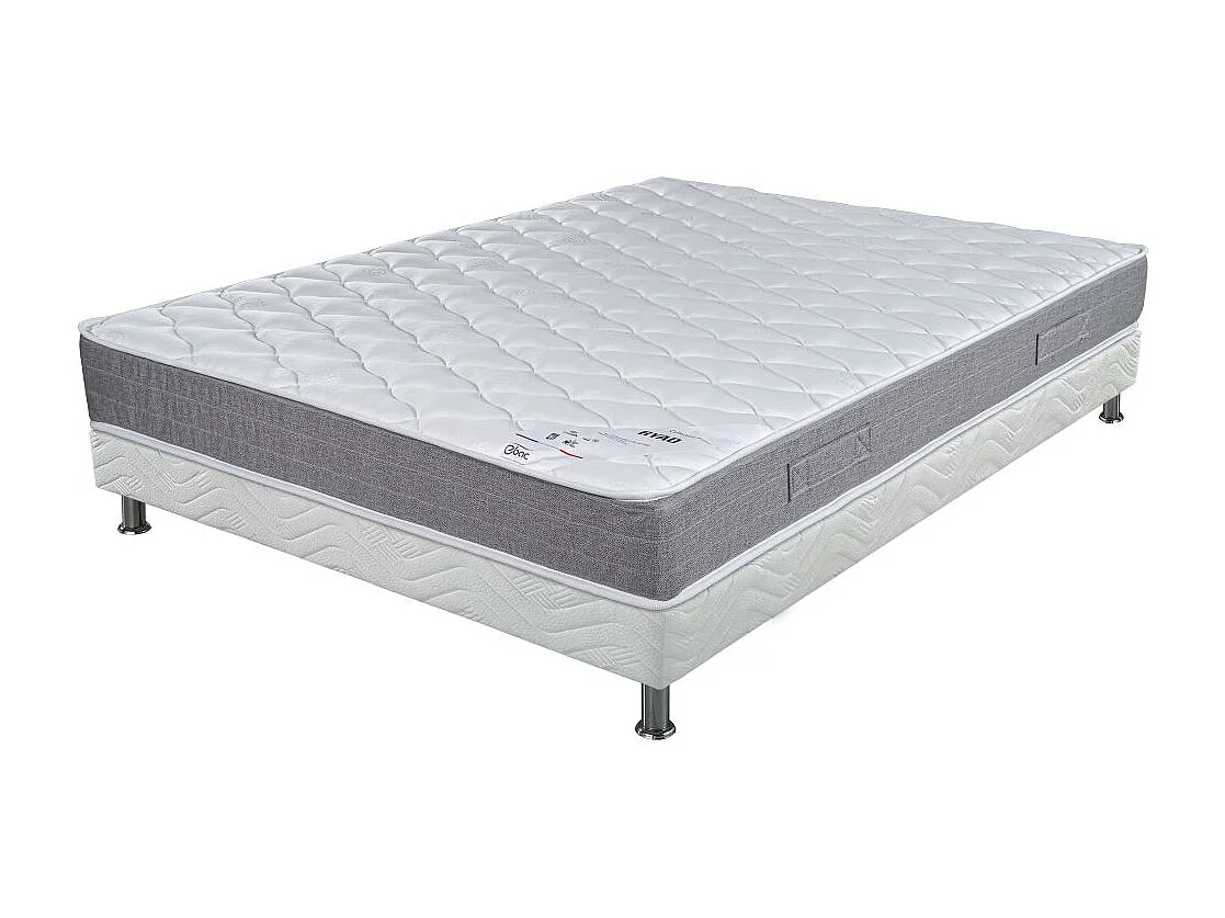 Matelas Ryad + sommier tapissier Omega - 120x190 - Ressorts - Hauteur 21 cm