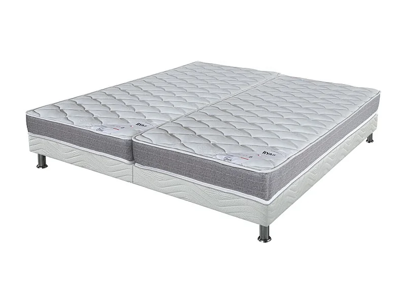 Matelas Ryad + sommier tapissier Omega - 2x80x190 - Ressorts - Hauteur 21 cm