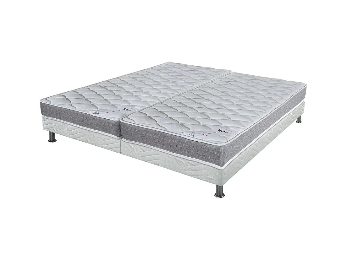 Matelas Ryad + sommier tapissier Omega - 2x80x190 - Ressorts - Hauteur 21 cm