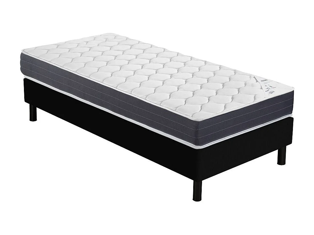 Matelas Record + sommier Newkit - 90x190 - Ressorts - Hauteur 22 cm - Soutien ferme