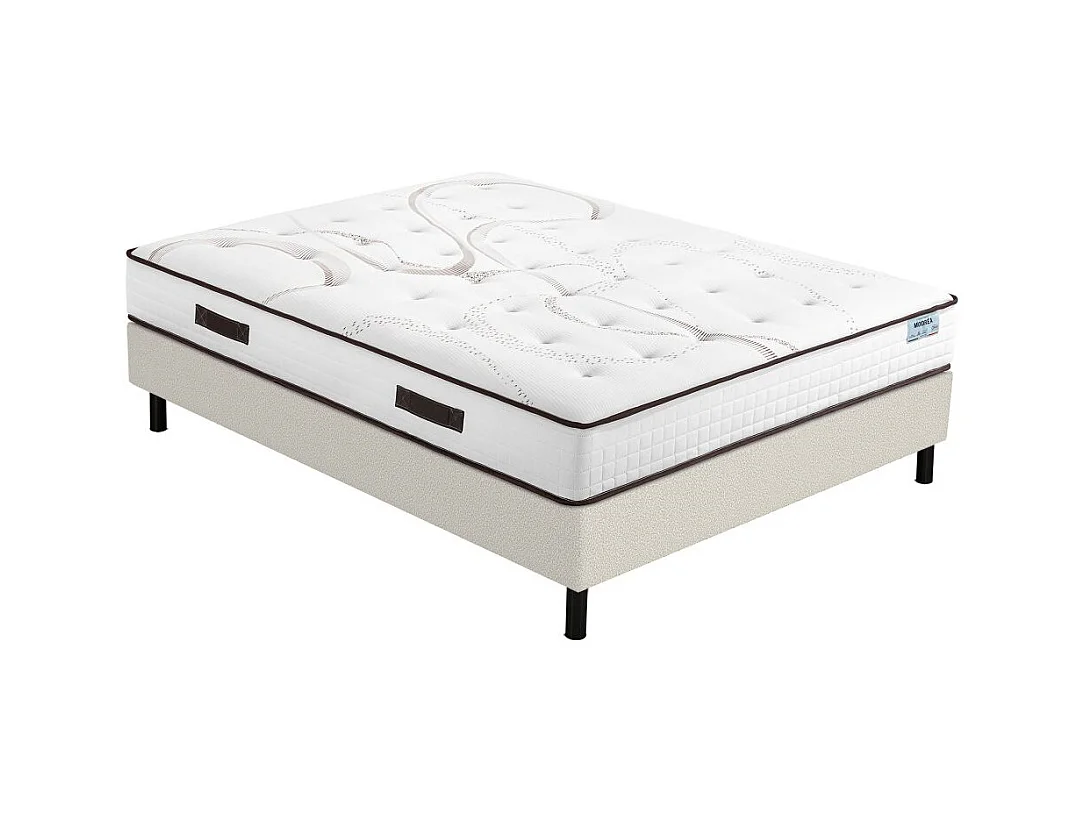 Matelas Moorea + sommier Newkit - 160x200 - Mousse - Hauteur 25 cm - Soutien ferme