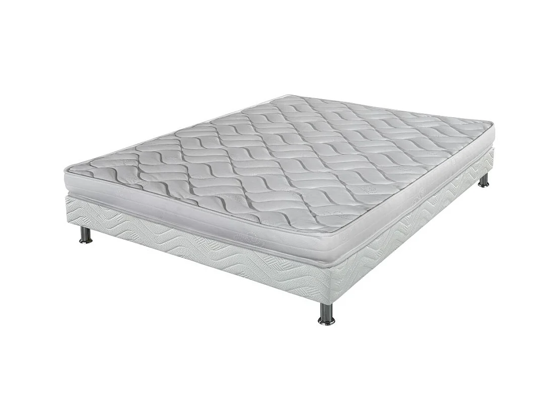 Matelas Melissa + sommier tapissier Omega - 140x190 - Mousse - Hauteur 13 cm
