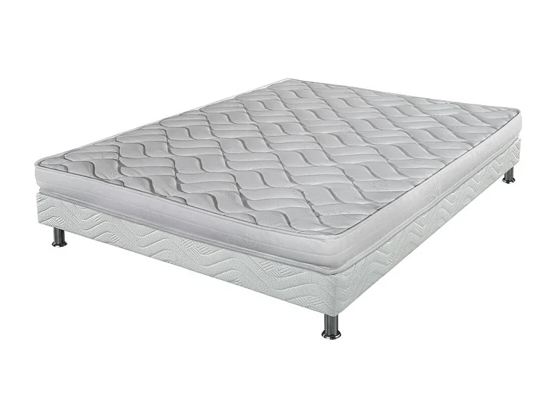 Matelas Melissa + sommier tapissier Omega - 140x190 - Mousse - Hauteur 13 cm
