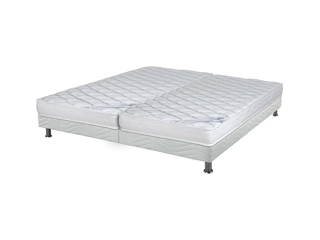 Matelas Marly + sommier tapissier Omega - 2x80x190 - Mousse - Hauteur 15 cm