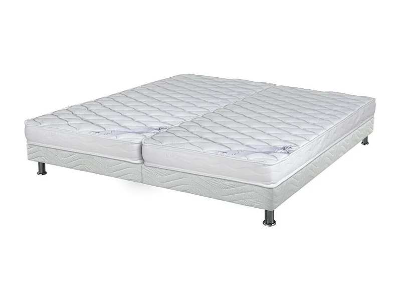 Matelas Marly + sommier tapissier Omega - 2x80x190 - Mousse - Hauteur 15 cm