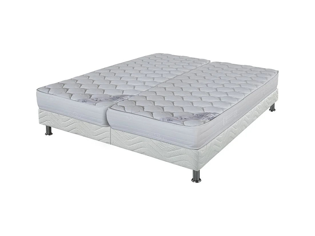 Matelas Montana + sommier tapissier Omega - 2x80x190 - Mousse - Hauteur 18 cm