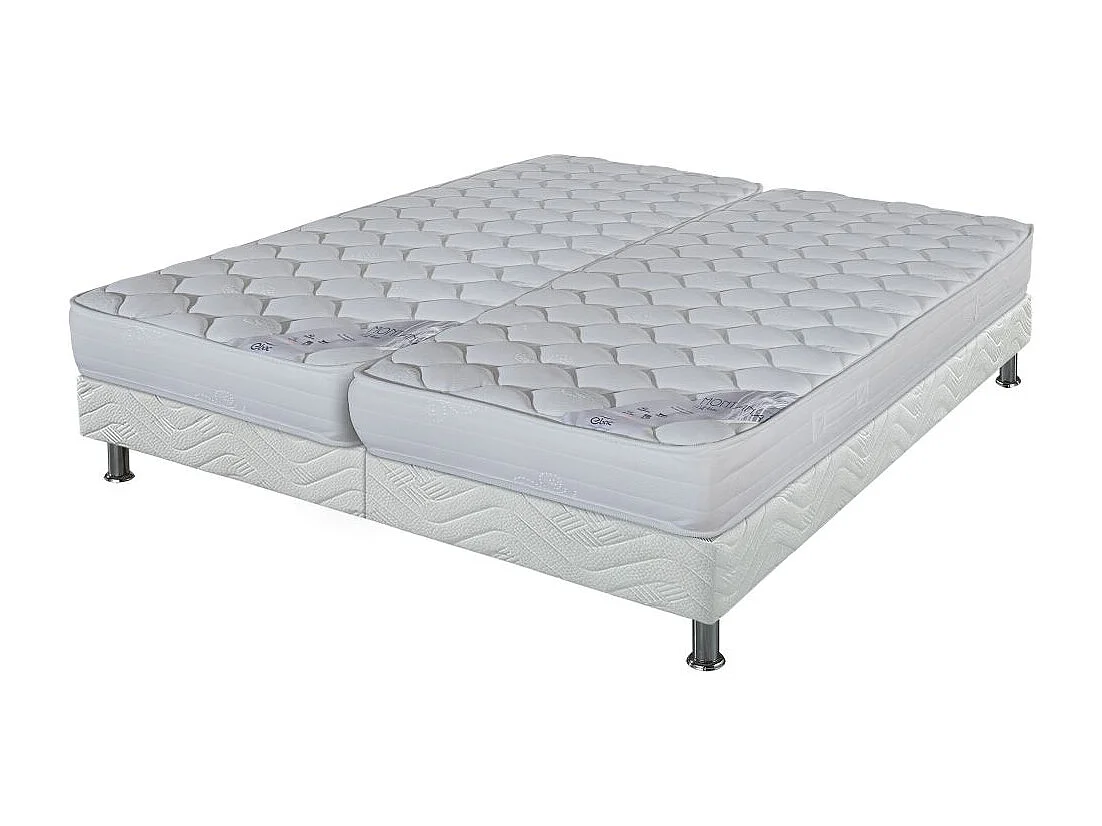Matelas Montana + sommier tapissier Omega - 2x80x190 - Mousse - Hauteur 18 cm