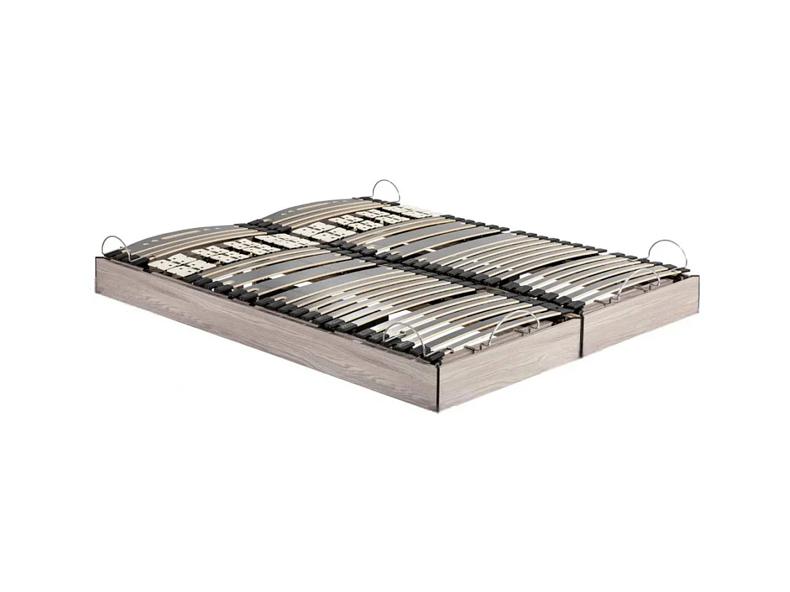 Lit électrique S73 sans pieds - Réglage fermeté lombaires - 2x90x200 - Chêne clair