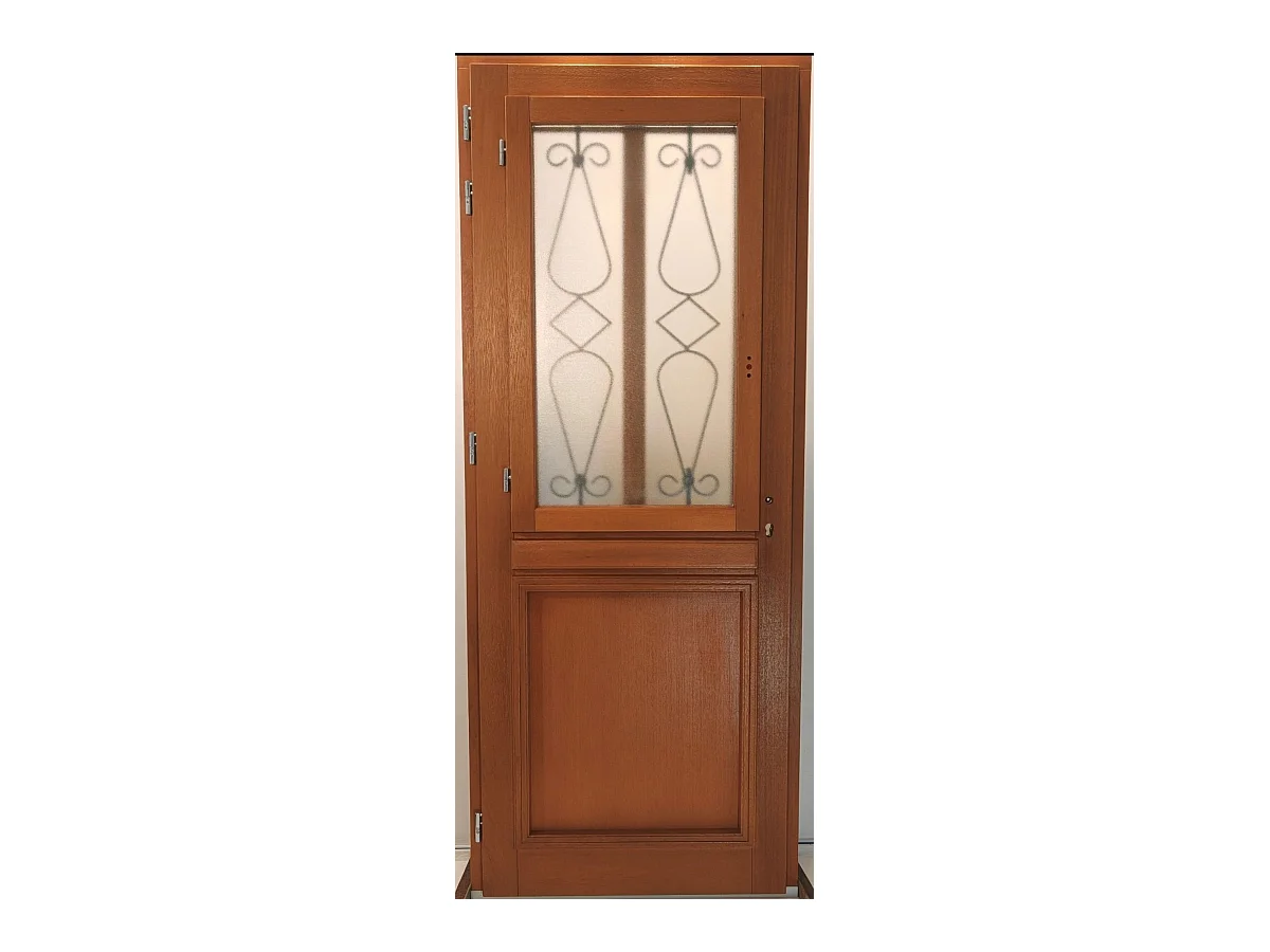 Porte d'entree Bois vitree, Baya, H,200xl,90  p, droit Cotes Tableau