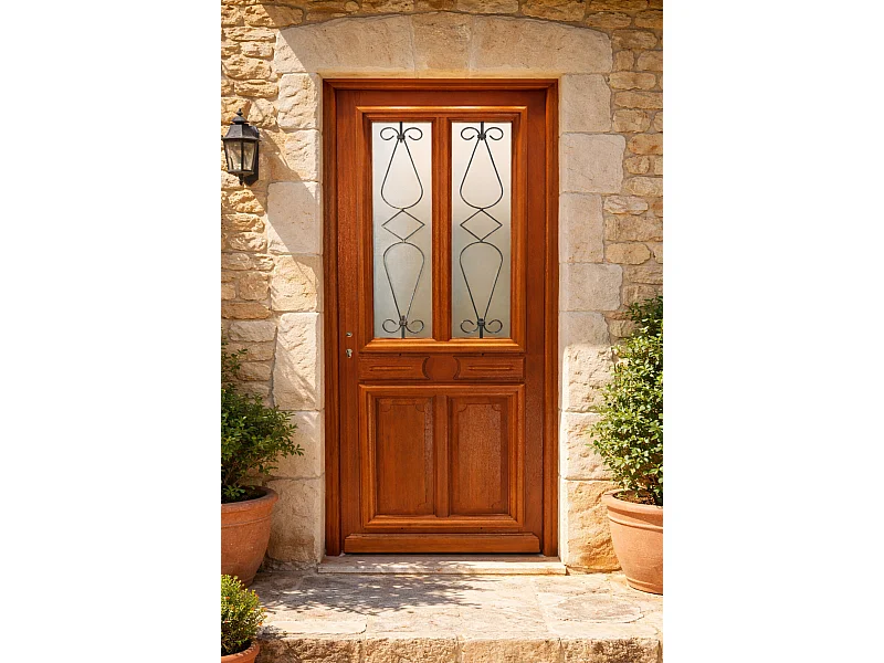 Porte D'entrée Bois Vitrée Baya, H.200 X L.90 Côte Tableau P.droit Gd Menuiseries