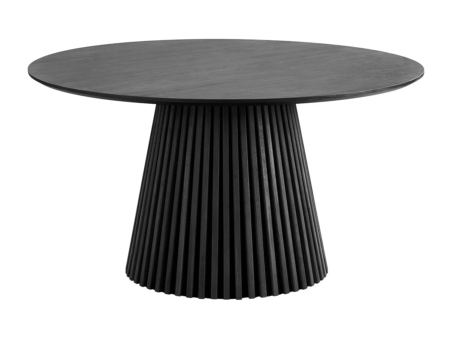 Campanou donker-wit-bruine massief grenen salontafel 90 cm-Kleur Zwart-Diameter 120 cm