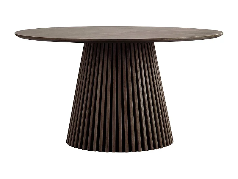 Table à manger ronde LANZA – Ø120 ou Ø140cm-Marron-Diamètre 140 cm