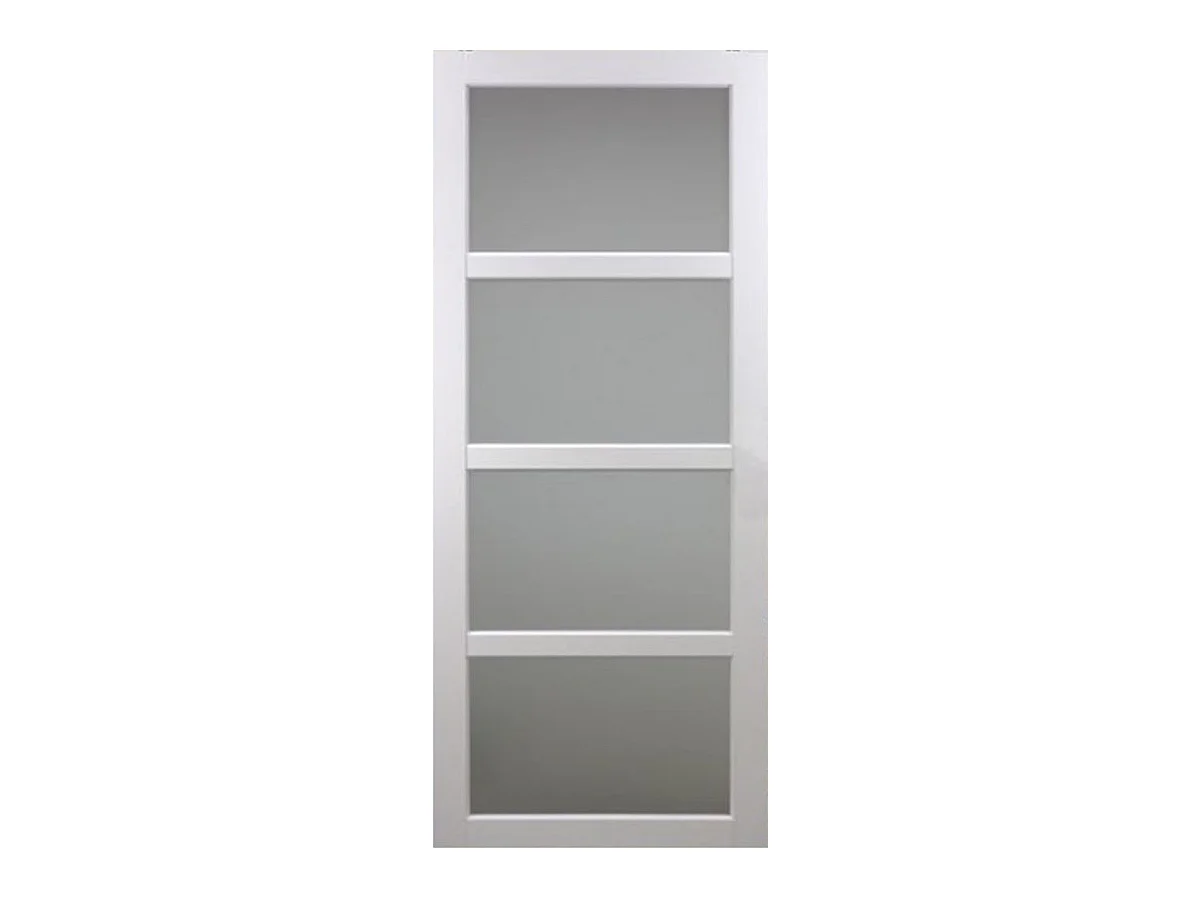 Porte Coulissante Tana Blanc Vitree H204 X L63 + Systeme A  Galandage (sans Kit Finition) Gd Menuiseries