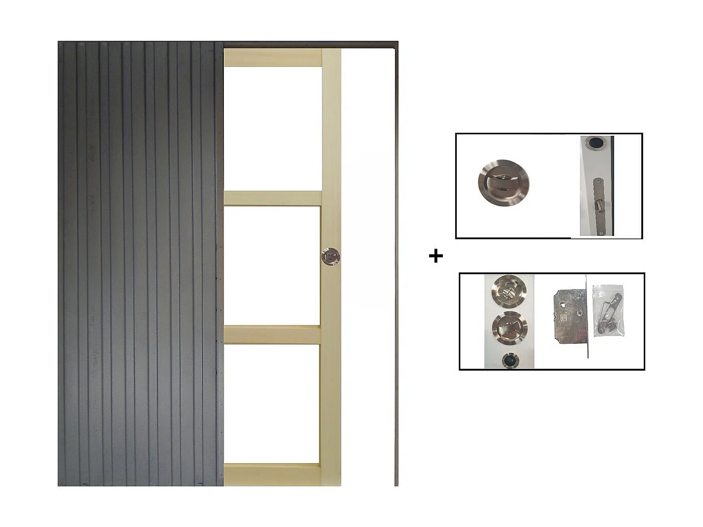 Porte Coulissante Bois Ayous Vitrage Transparent H204 X L83 + Systeme A Galandage (sans Kit Finition) Gd Menuiseries