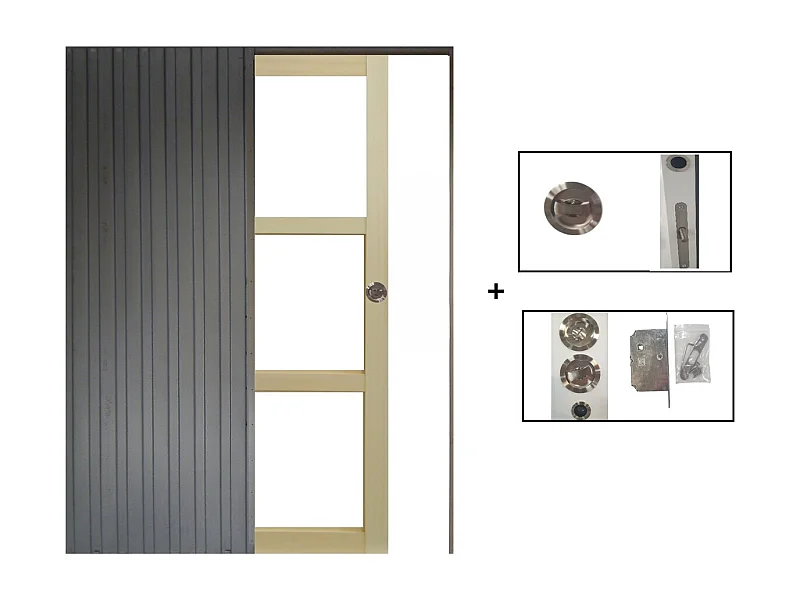 Porte Coulissante Bois Ayous Vitrage Transparent H204 X L83 + Systeme A Galandage (sans Kit Finition) Gd Menuiseries