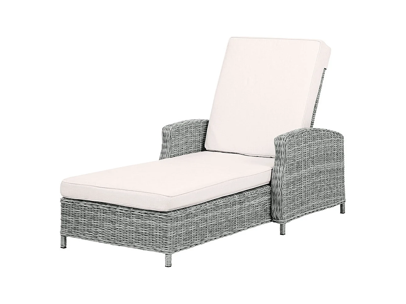 Vinga transat polyrattan avec coussin naturel, couleur sable.