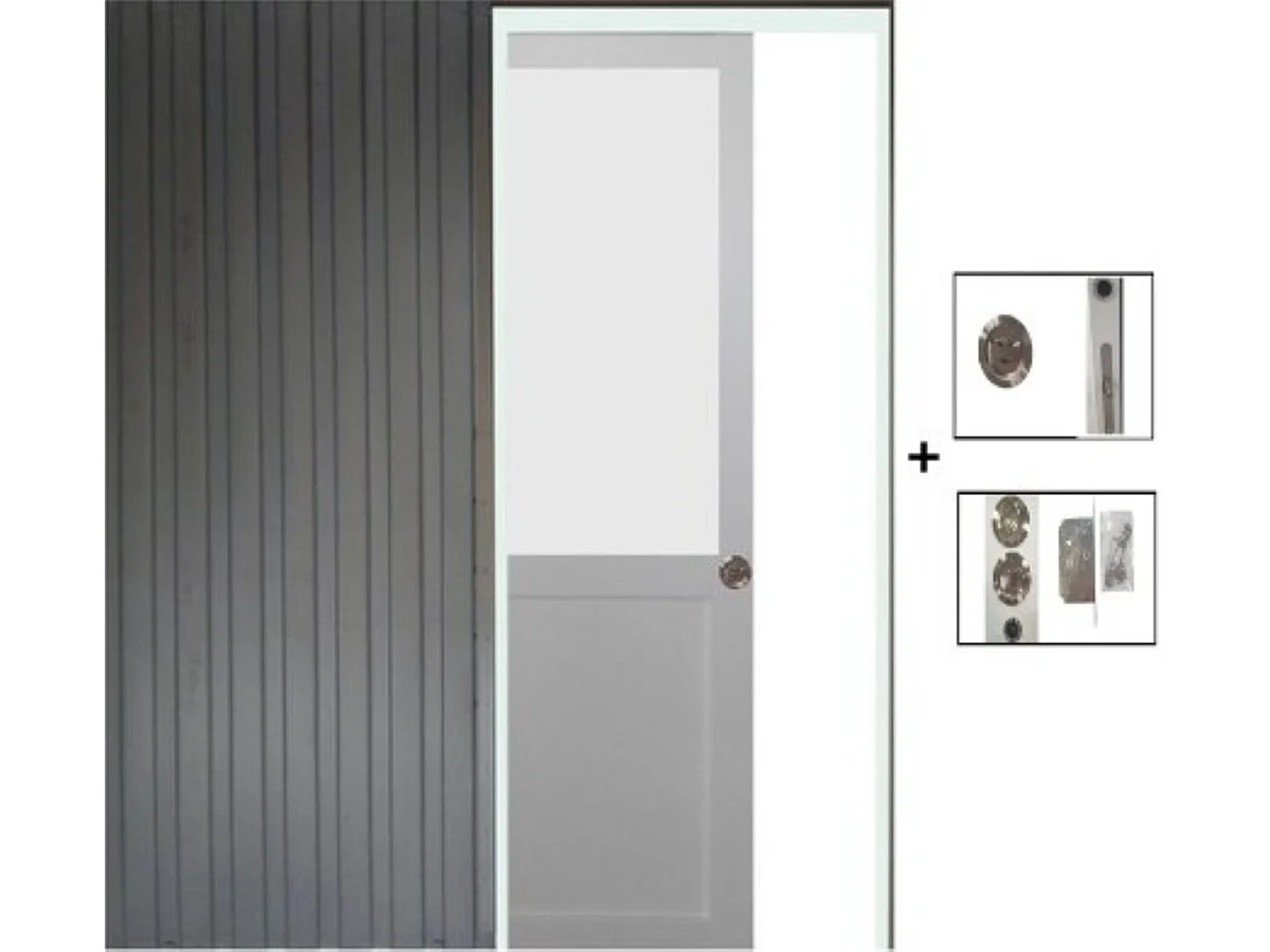 Porte Coulissante Athena Blanc H204 X L73 Cm, Galandage Gd Menuiseries