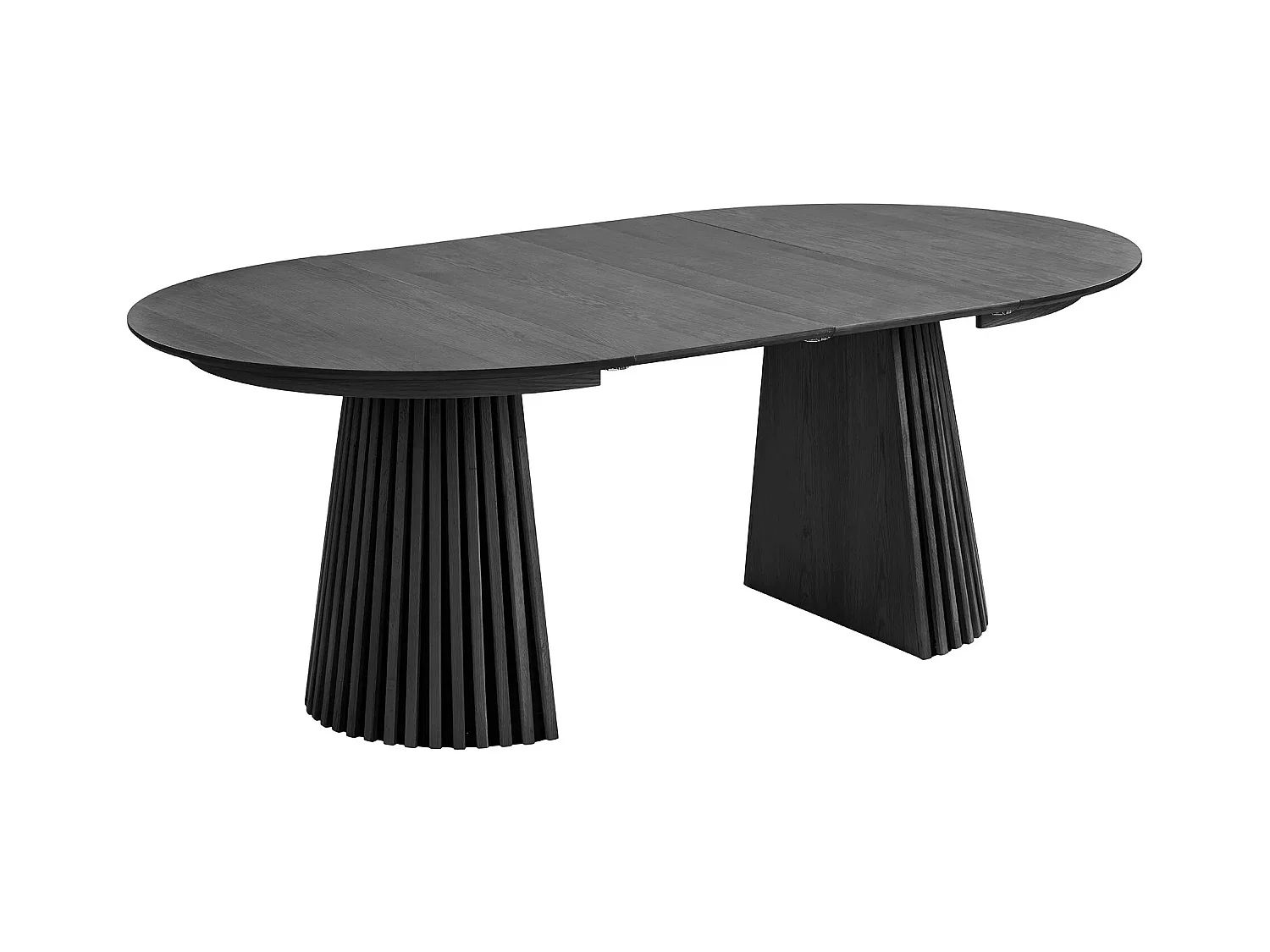 Osaka eetkamertafel Inbegrepen 2 uitbreidingen, ø120x120-160-200cm zwart.