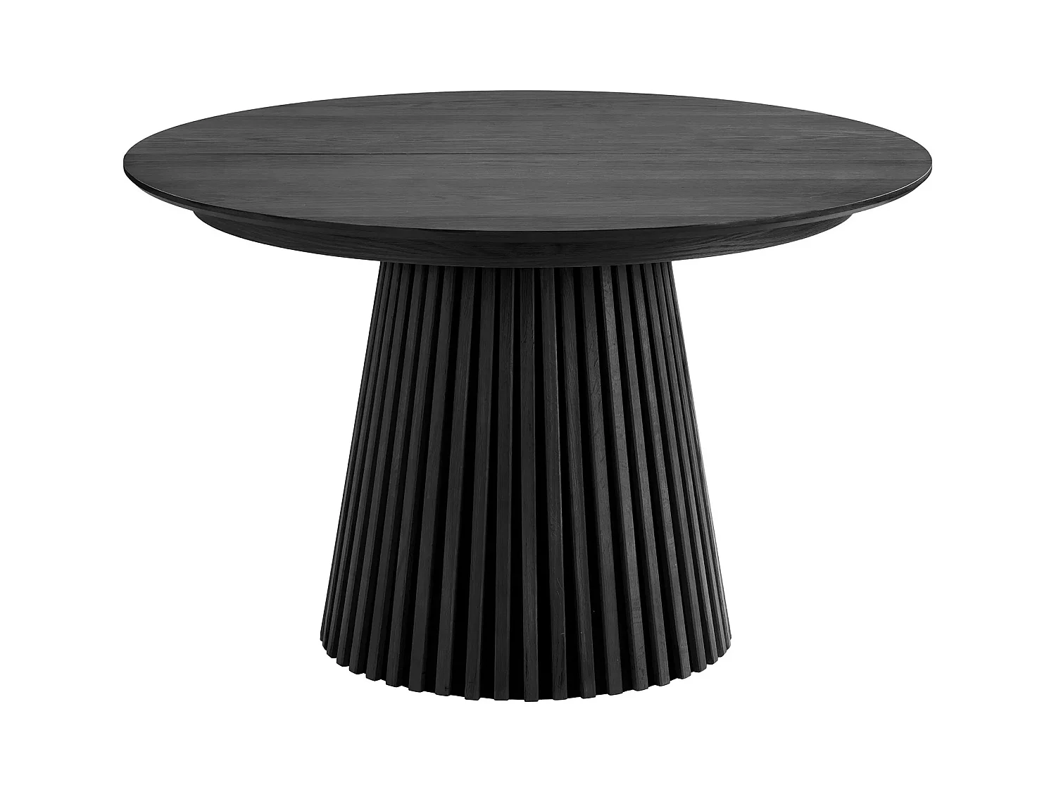 Table à manger ronde extensible LANZA-Noir-Diamètre 120/160-200 cm