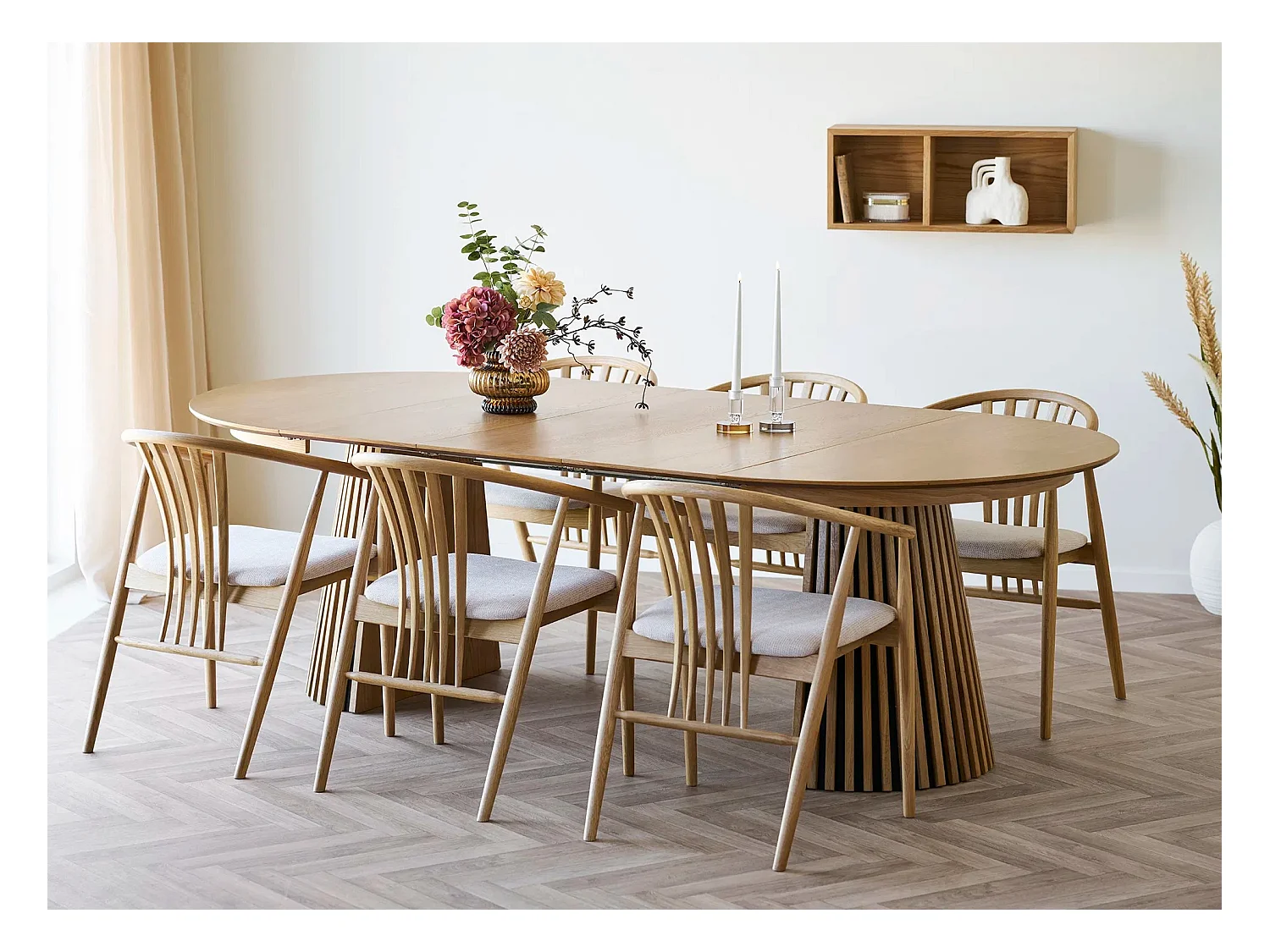 Table à manger ronde extensible LANZA-Noir-Diamètre 120/160-200 cm