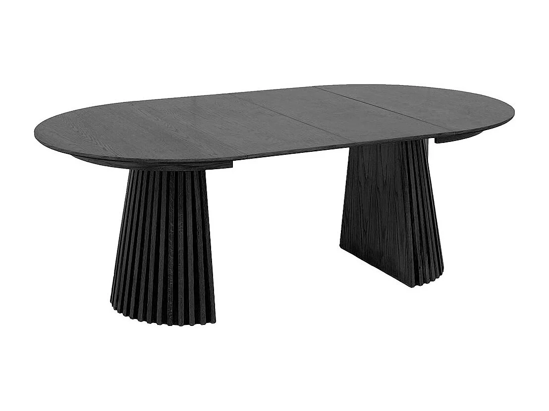 Osaka eetkamertafel Inbegrepen 2 uitbreidingen, ø120x120-160-200cm zwart.