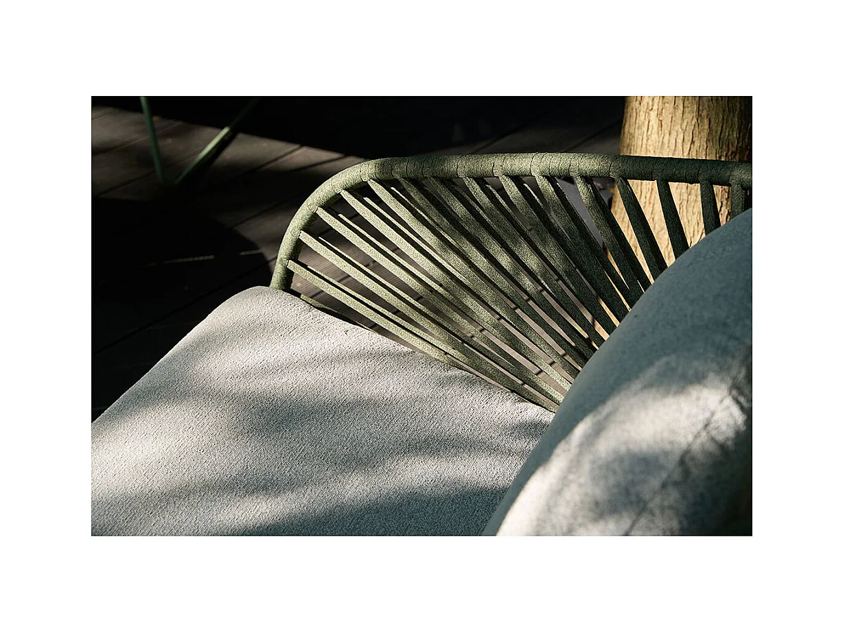 Novella ensemble lounge avec coussins gris, vert.