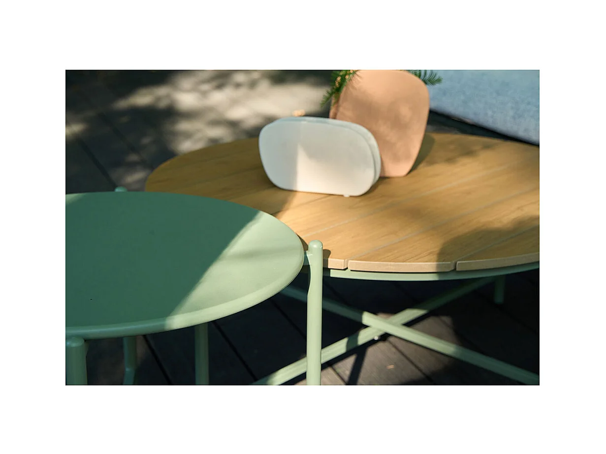 Novella ensemble lounge avec coussins gris, vert.