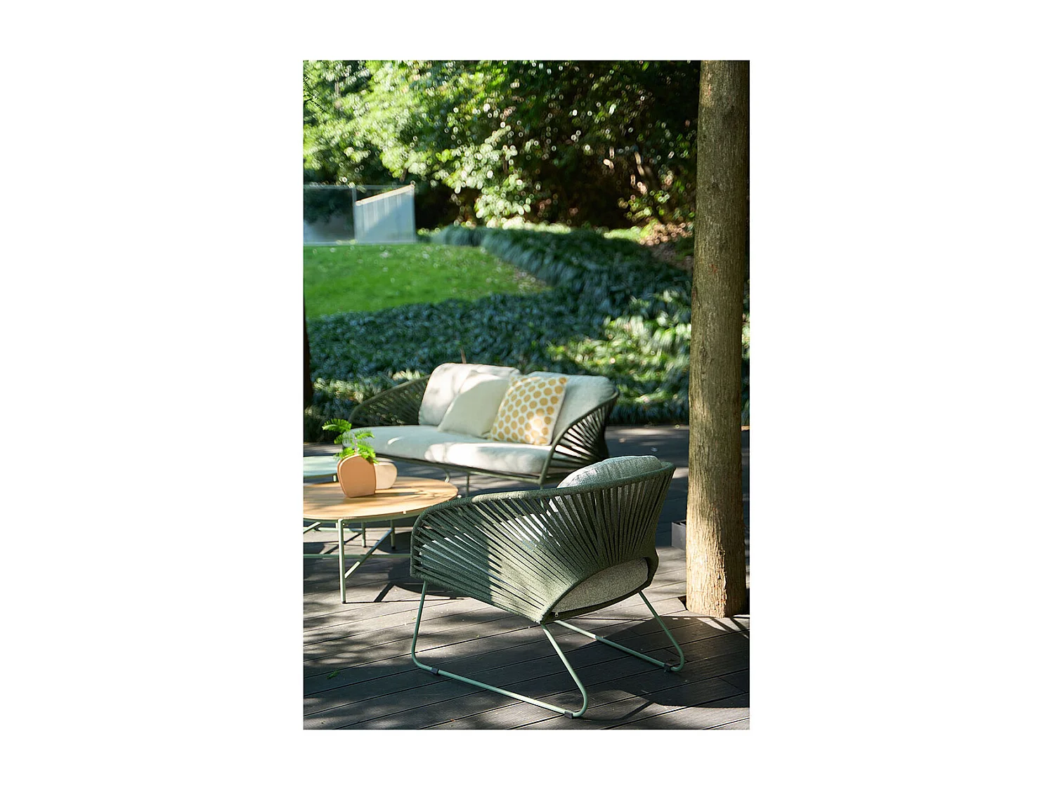 Novella Loungeset inkl. Kissen grau, grün.