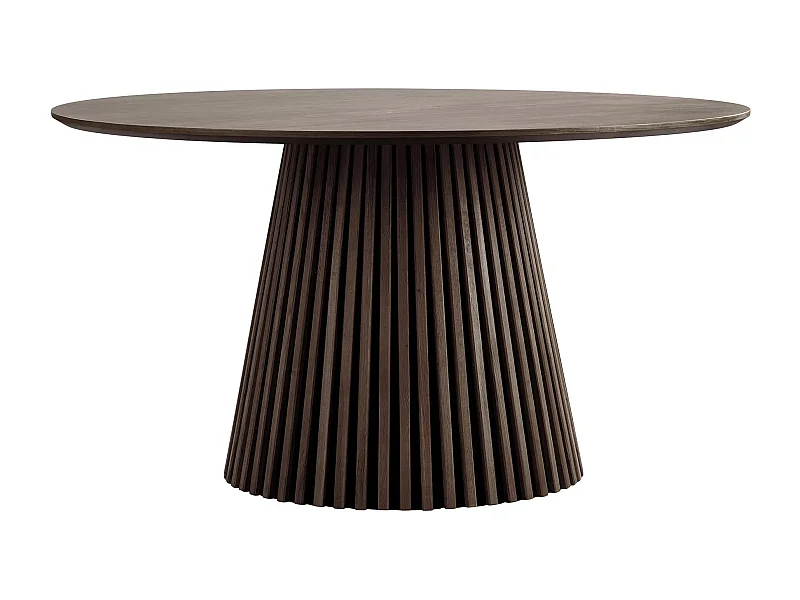 Table à manger ronde LANZA – Ø120 ou Ø140cm-Marron-Diamètre 120 cm