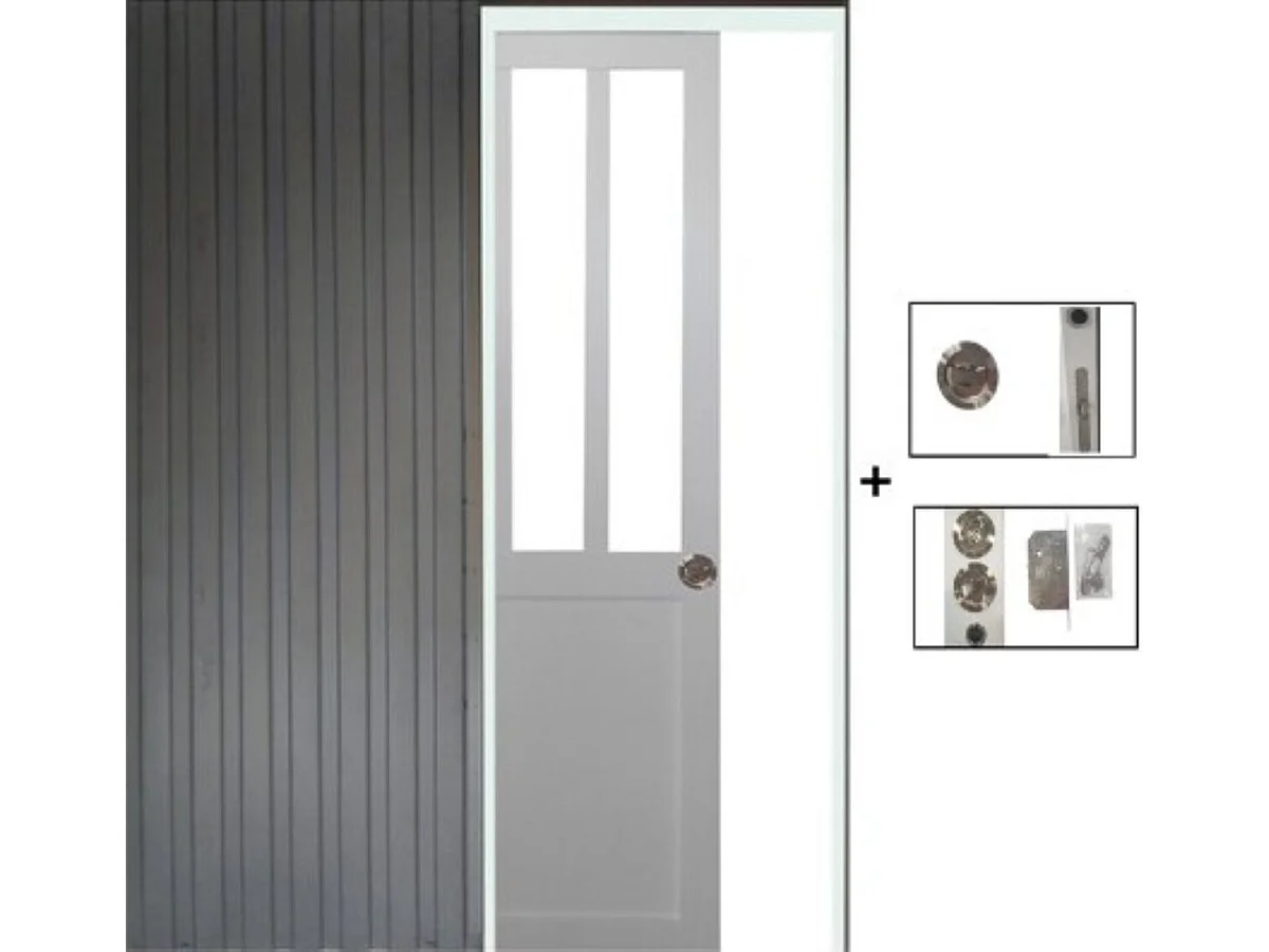 Porte Coulissante Atelier Blanc H204 X L93 + Systeme A  Galandage (sans Kit Finition) Gd Menuiseries